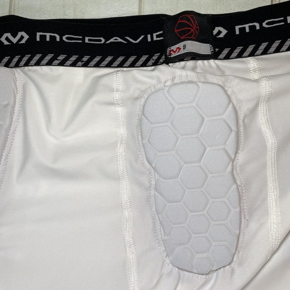 McDavid Compression Pants Mens 2XL XXL White HEX 3/4 Basketball Tailbone Padded - Picture 5 of 11